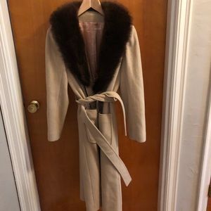 vintage wool fur collar coat